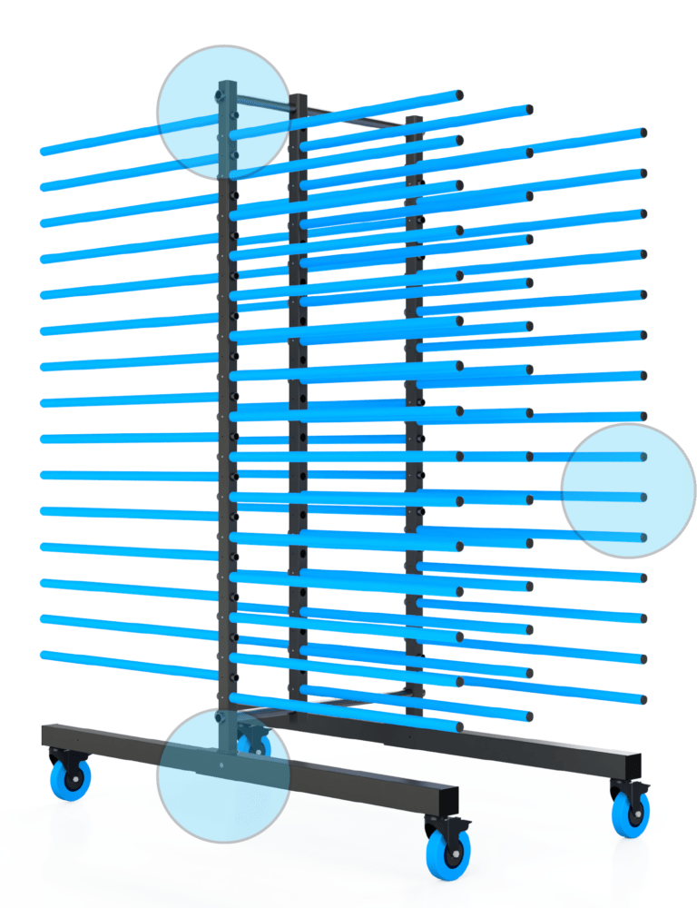 Industrial Paint Drying racks star line focus points